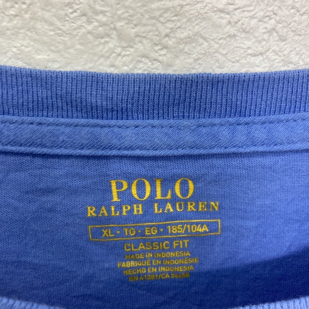 POLO Ralph Lauren 半袖 プリント Tシャツ ポロラルフローレン XL ブルー ビッグサイズ クルーネック 古着卸 アメリカ仕入 a607-6856