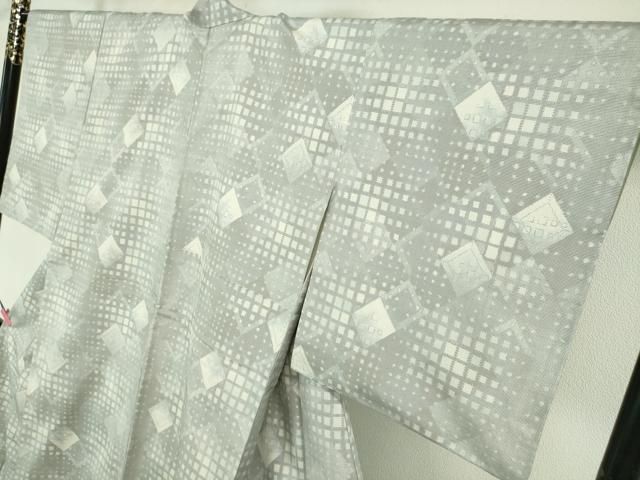 平和屋本店□極上 本場大島紬 白大島 菱文 田畑織物謹製 証紙付き 逸品  