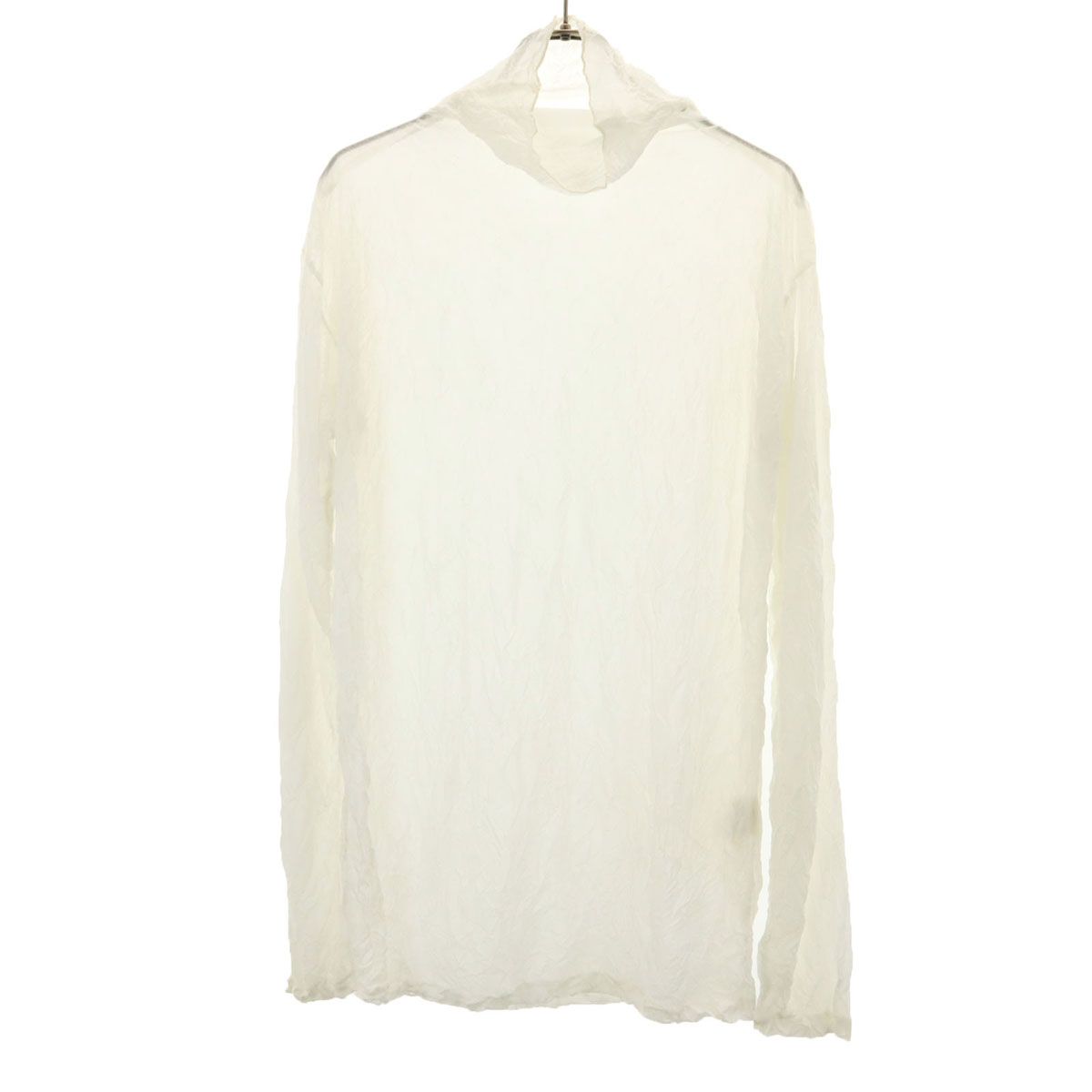ISSEY MIYAKE イッセイミヤケ 90s 日本製 オールド 長袖 ワッシャープリーツ加工 ハイネック カットソー M ホワイト トップス レディース 古着 中古 ISSEY MIYAKE イッセイミヤケ 90s 日本製 オールド 長袖