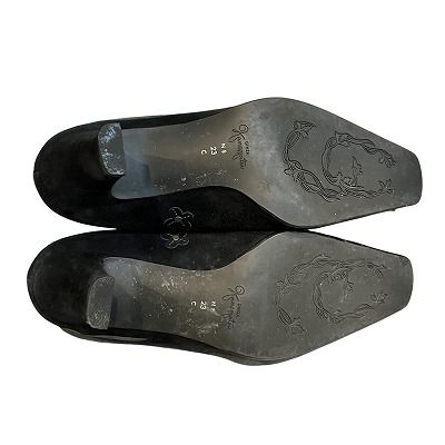 銀座かねまつ GINZA Kanematsu パンプス スエード レザーパッチ