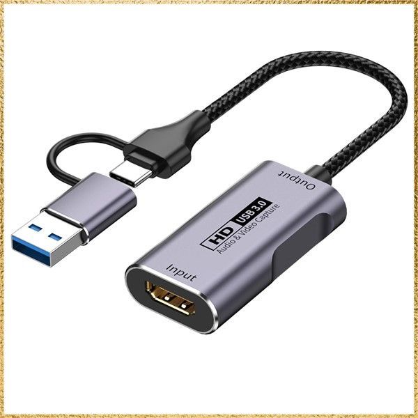 新着 DigiZaru HDMI ビデオキャプチャ USB3.0 4K入力 1080P@60Hz YUY2出力 USB Type Au0026Type C 2in1 PCゲーム/Switch/PS5，4/Xbox/カメラ/TVの映像を録画・ライブ配信用 キャプチャ