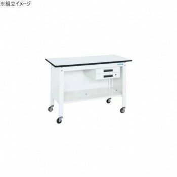 サカエ 一人用作業台CPタイプ ポリエステル天板 1200×600×740mm パールホワイト CP-126BW