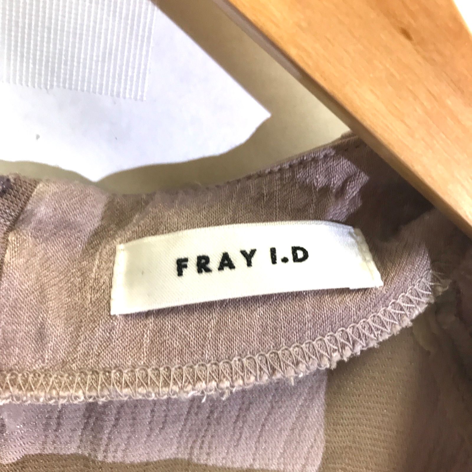 FRAY I.D フレイアイディー デコルテダイヤネックサテンワンピース あずき色 0サイズ