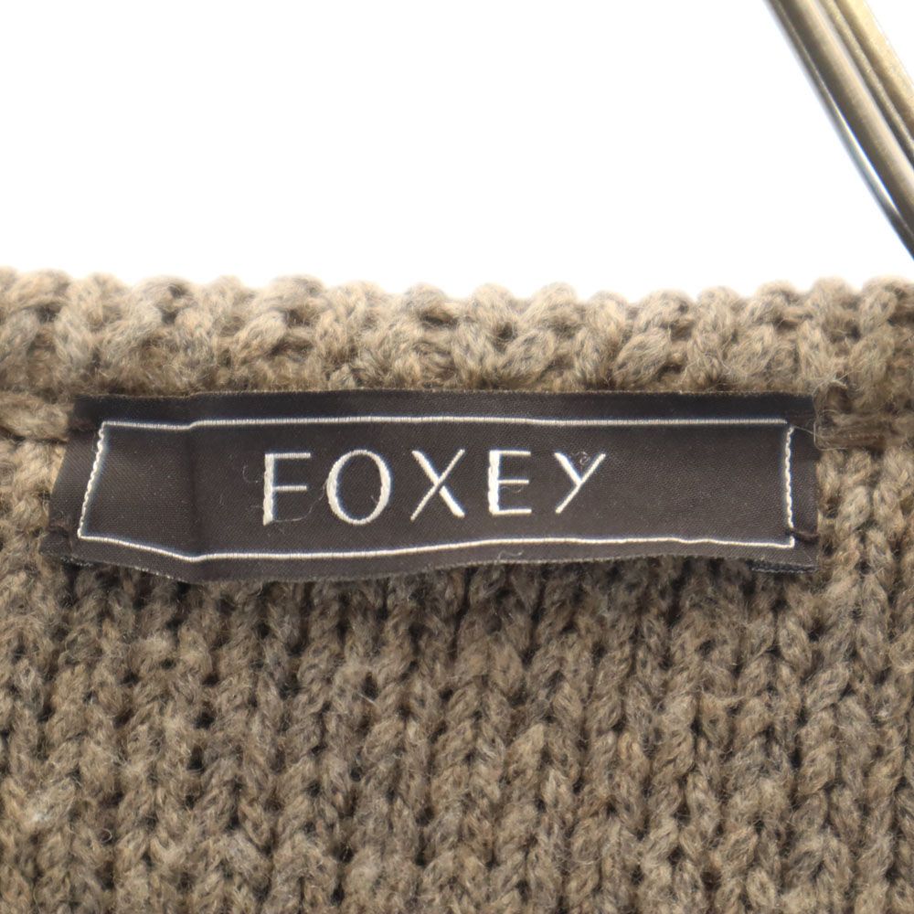 フォクシー ニット コート F アッシュブラウン系 FOXEY レディース  