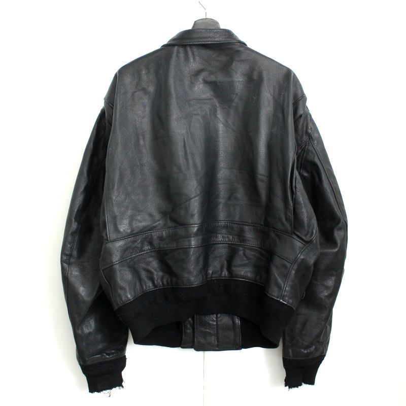 90s aー2 VINTAGE ラムレザー ジャケット 90s VINTAGE ラムレザー A-2 ブラック 短丈 ジャケット