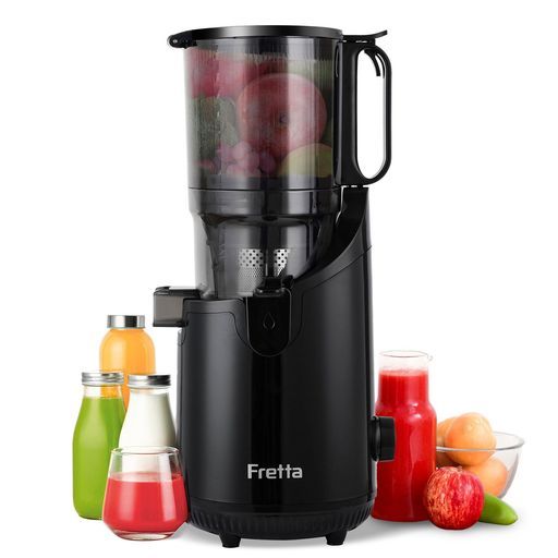 Fretta スロージューサー 13cm投入口 1.8L大容量 Amazon.co.jp: Fretta ジューサー 13cm広い投入口 1.8L大容量 スロー