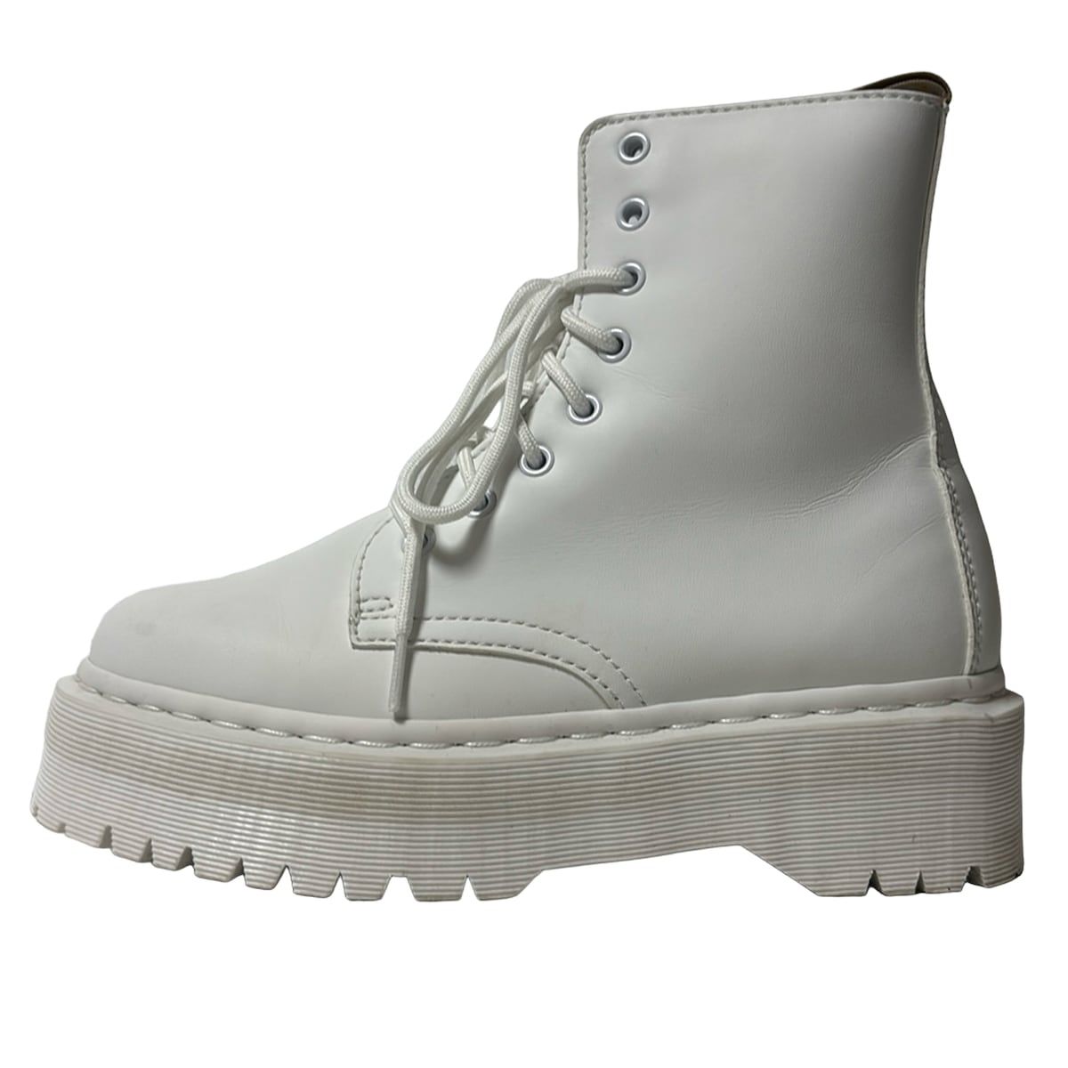 Dr.Martens ドクターマーチン ショートブーツ EU39 レディース - 白 レースアップ レザー