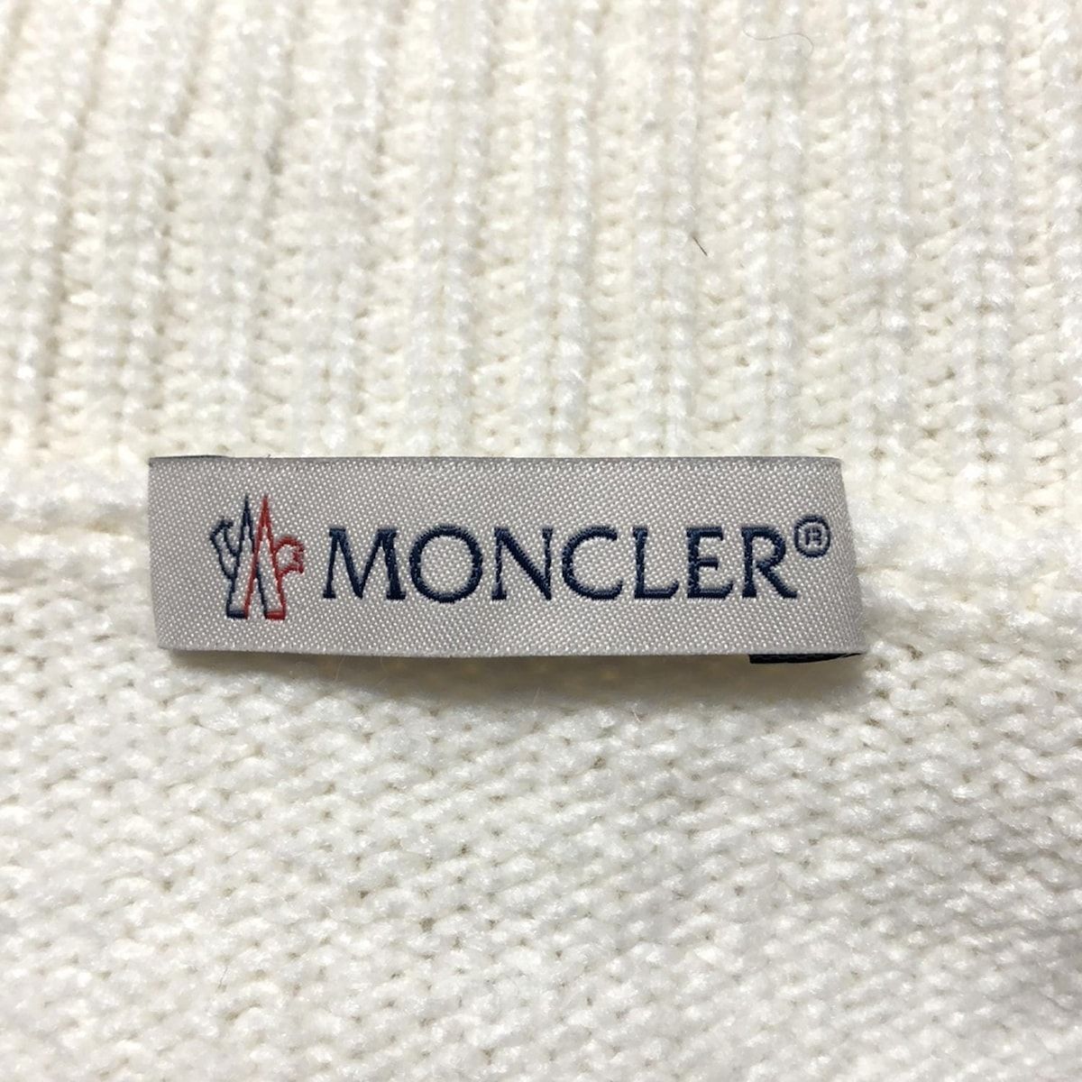 MONCLER - MONCLER(モンクレール) 半袖セーター サイズM レディース GIROCOLLO TRICOT アイボリー×白 ハイネック/異素材切替え MONCLER(モンクレール) 半袖セーター サイズM レディース