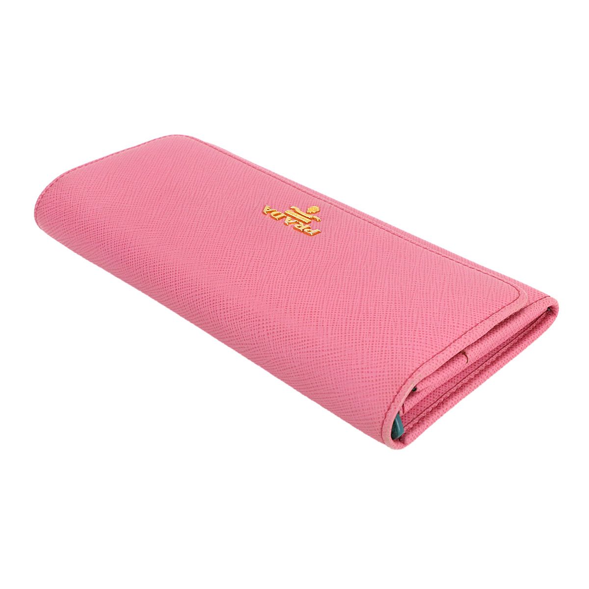 PRADA プラダ サフィアーノレザー 二つ折り長財布 パスケース付 ピンク SAFFIANO（PRADA） プラダ 財布 二つ折り長財布 サフィアーノ