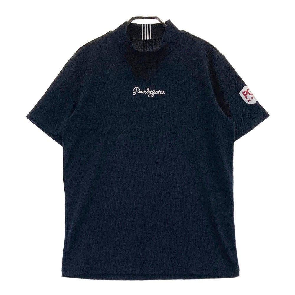 サイズ 4 PEARLY GATES パーリーゲイツ 2025年モデル モックネック 半袖Tシャツ 刺繍 ネイビー系 240101438691 ゴルフウェア メンズ ストスト
