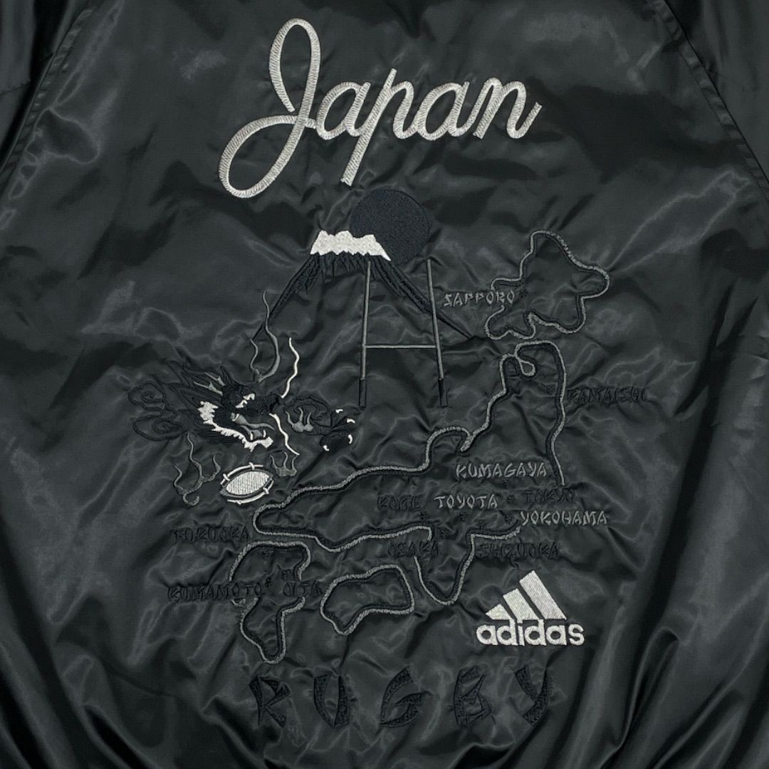 adidasラグビー スカジャン 龍 adidas スカジャン 日本刺繍 ブラック