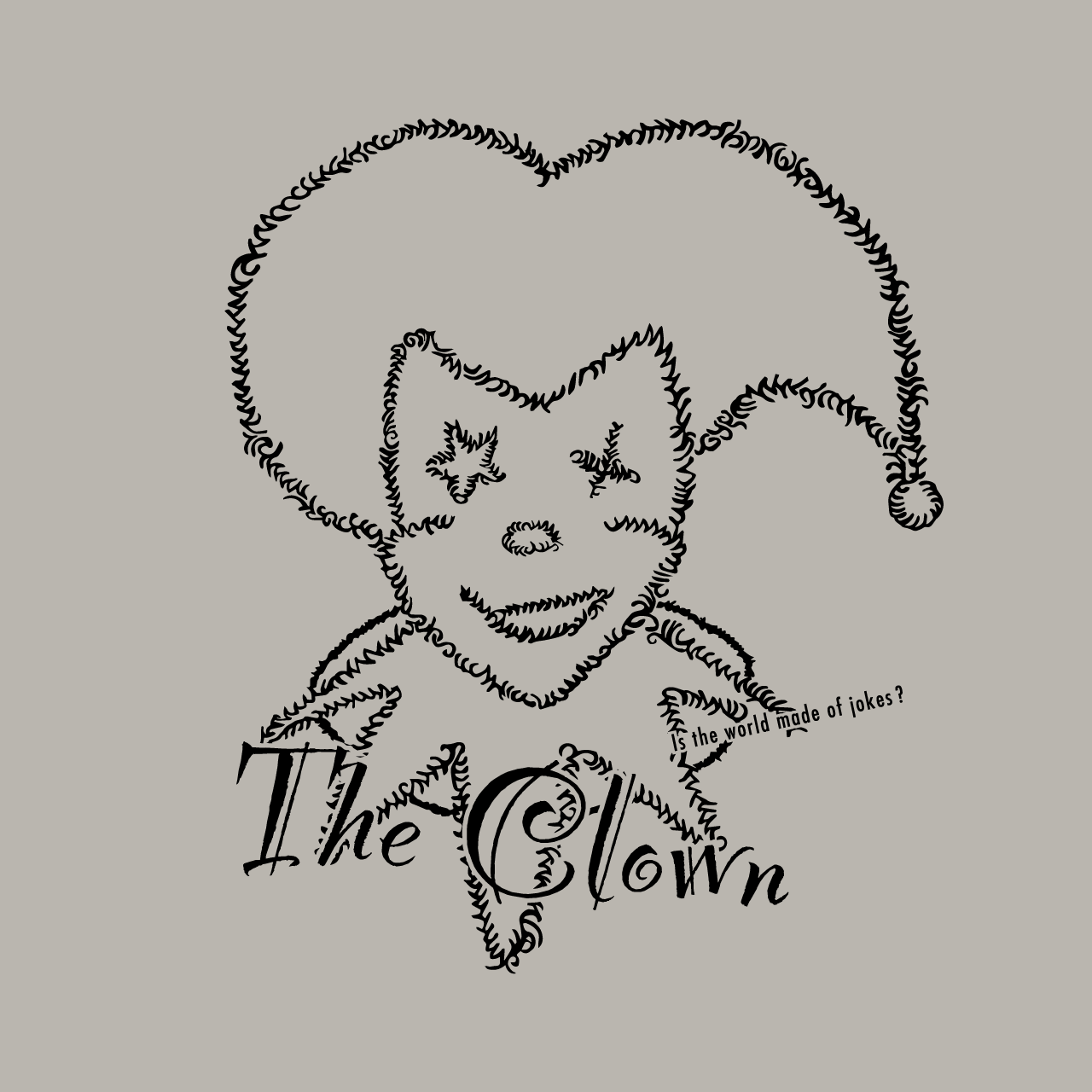 グラフィックロングTシャツ　The Clown Mono / White -Long-