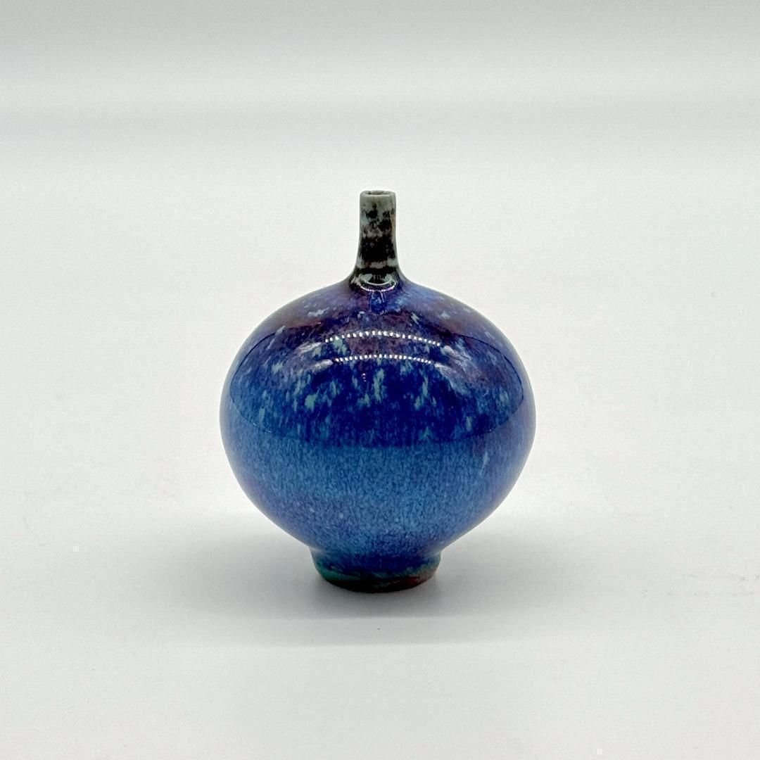 ベルントフリーベリ 瑠璃色柚花瓶 ブルー 花器 Berndt Friberg 青釉 1964 Vase Gustavsberg グスタフスベリ 北欧 スウェーデン
