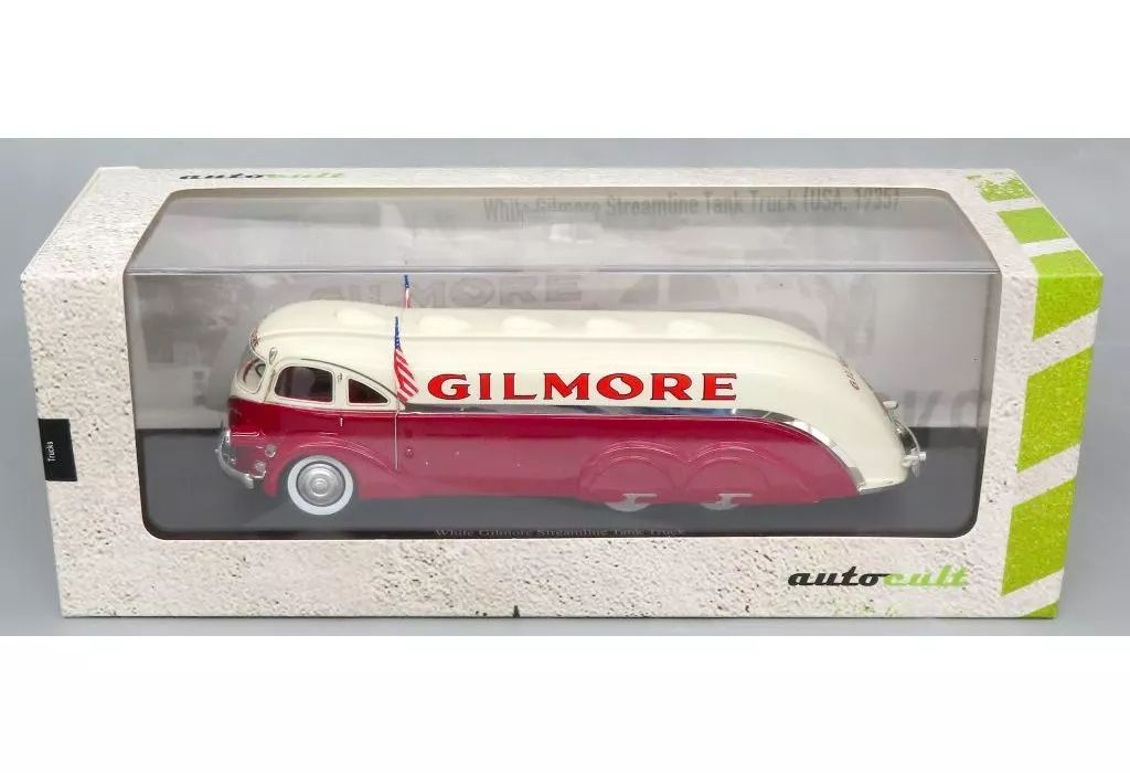 ミニカー 1|43 White Gilmore Streamline Tank Truck レッド×ホワイト 11012