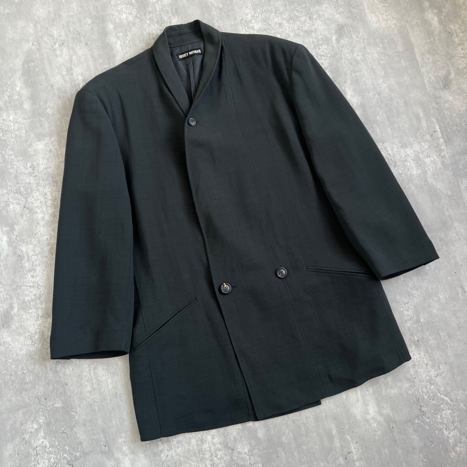 Fd012 90s ISSEY MIYAKE MEN イッセイミヤケメン アーカイブ 変形ショールカラー ウールジャケット ME23-FD012 Mサイズ ...