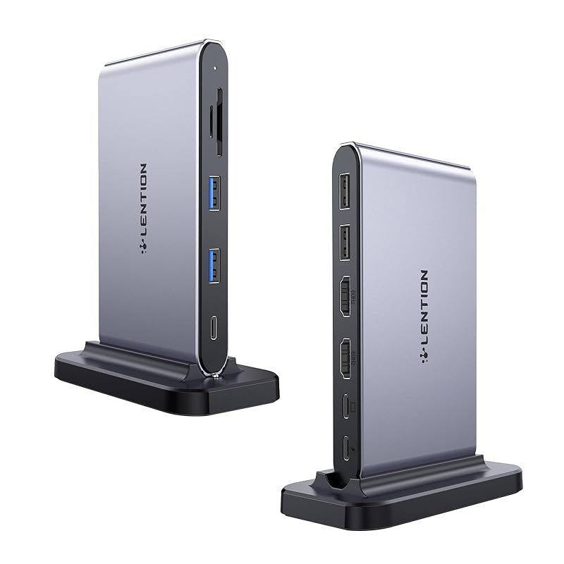確認用 LENTION 縦置き USB C ドッキングステーション 2画面 出力 10in1 CB