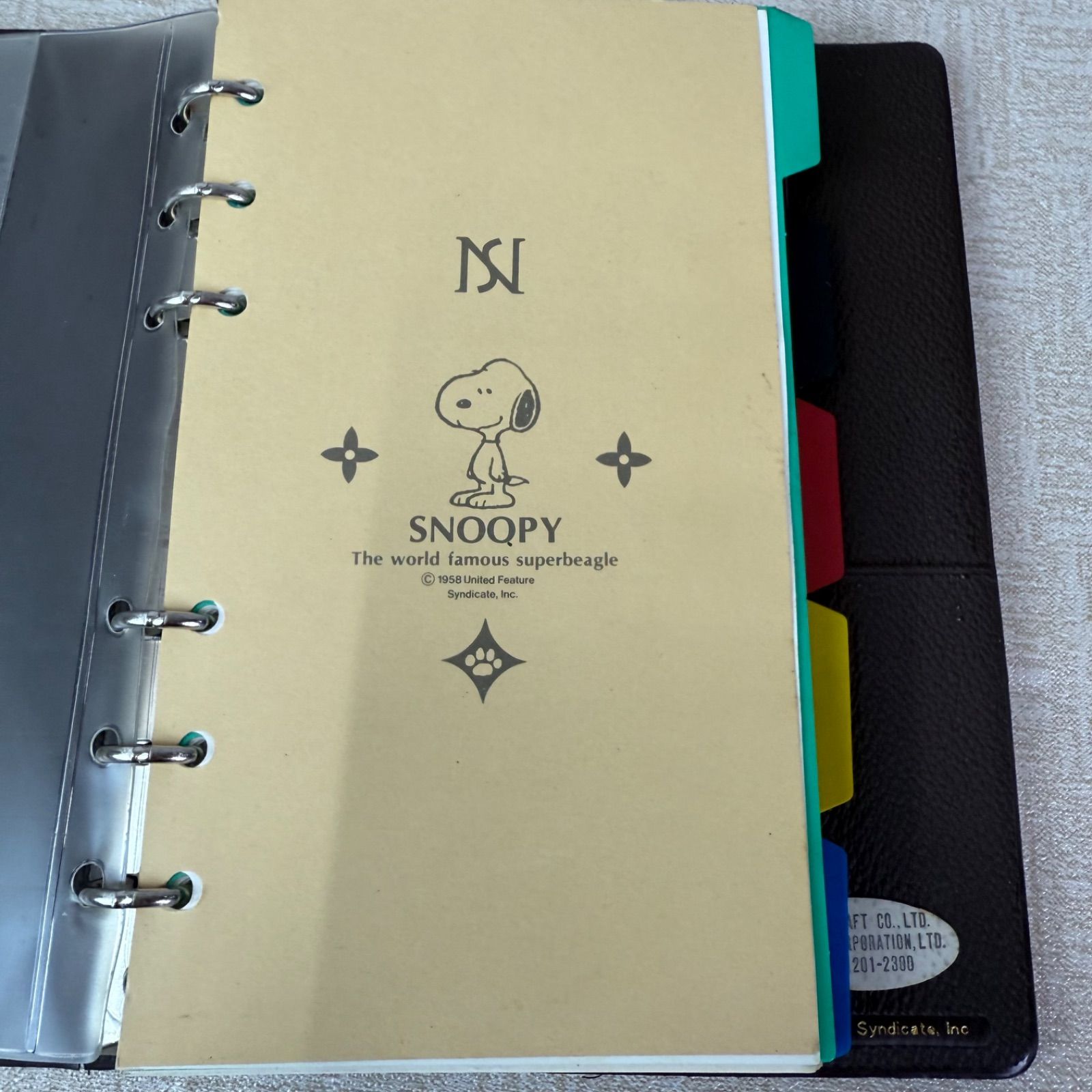 専用出品　RT-121380 当時品　スヌーピー バインダー　6穴タイプ 専用出品 RT-121380 当時品 スヌーピー バインダー 6穴タイプ レトロ