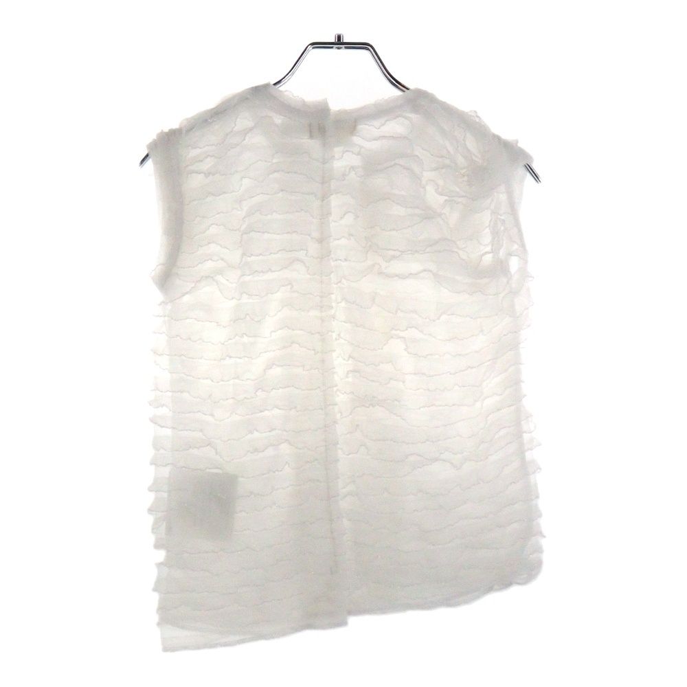 COMME des GARCONS コムデギャルソン 08SS ラメ フリル ノースリーブブラウス ホワイト レディース GA-T052 AD2007