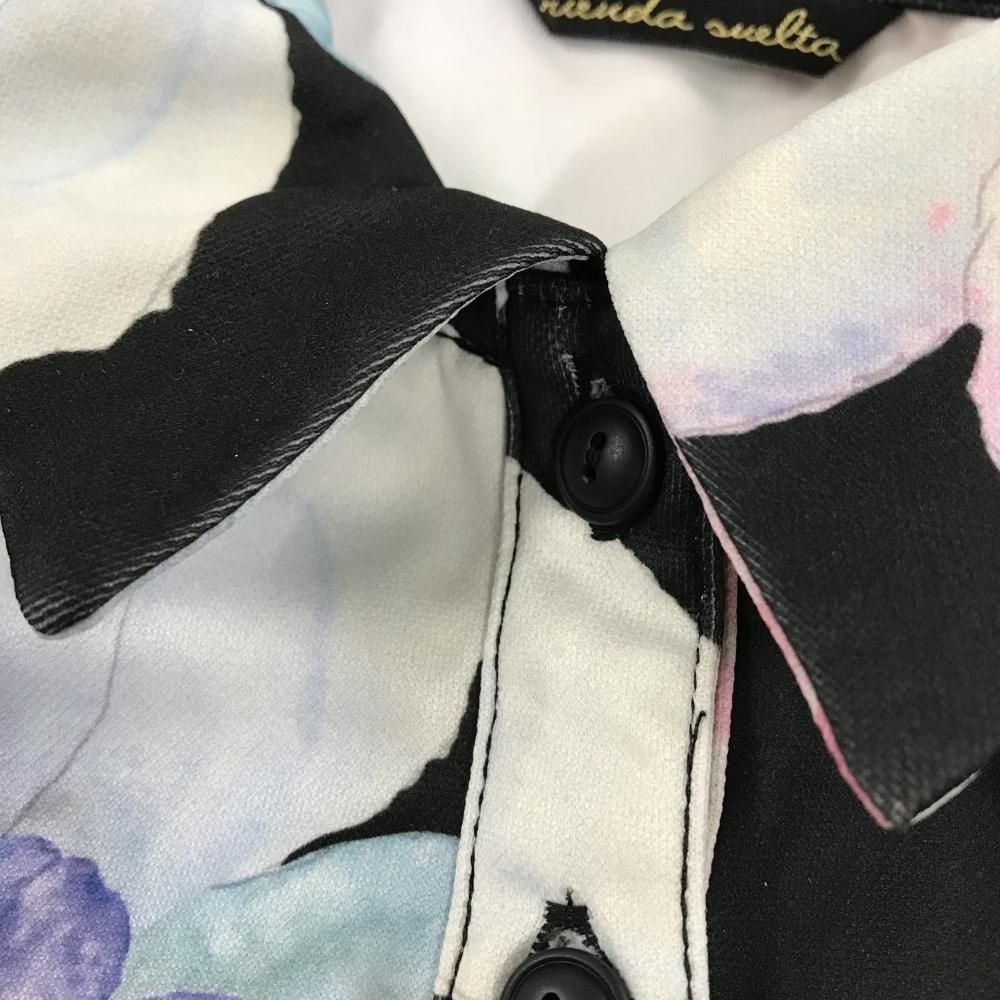 美品】リエンダスエルタ ノースリーブポロワンピース 黒×ライト 美品】リエンダスエルタ ノースリーブポロワンピース 黒×ライト