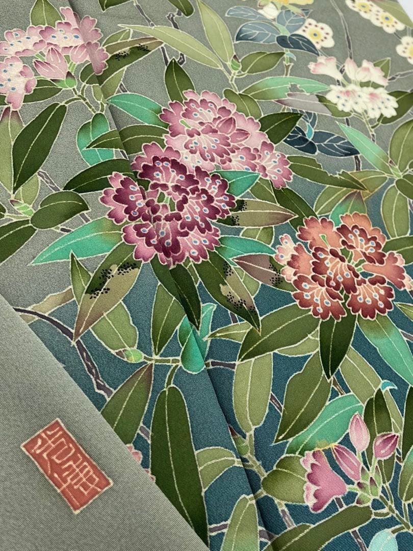 本加賀友禅 寺西光博 落款入 訪問着 花文様 正絹 X300 本加賀友禅 寺西光博 落款入 訪問着 花文様 正絹 - メルカリ