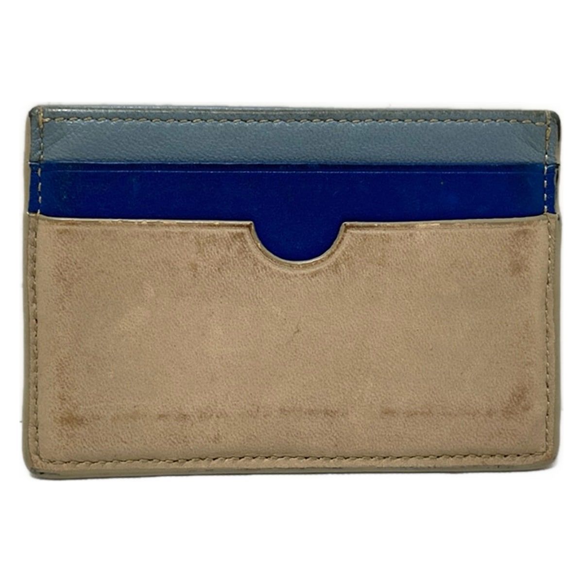 LOEWE(ロエベ) カードケース - ベージュ×ネイビー×ライトブルー