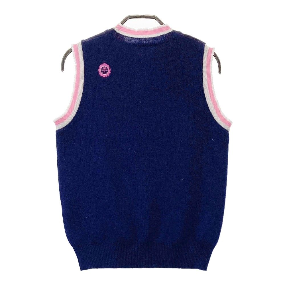 サイズ：38 ARCHIVIO アルチビオ ウール混 ニットベスト ネイビー系