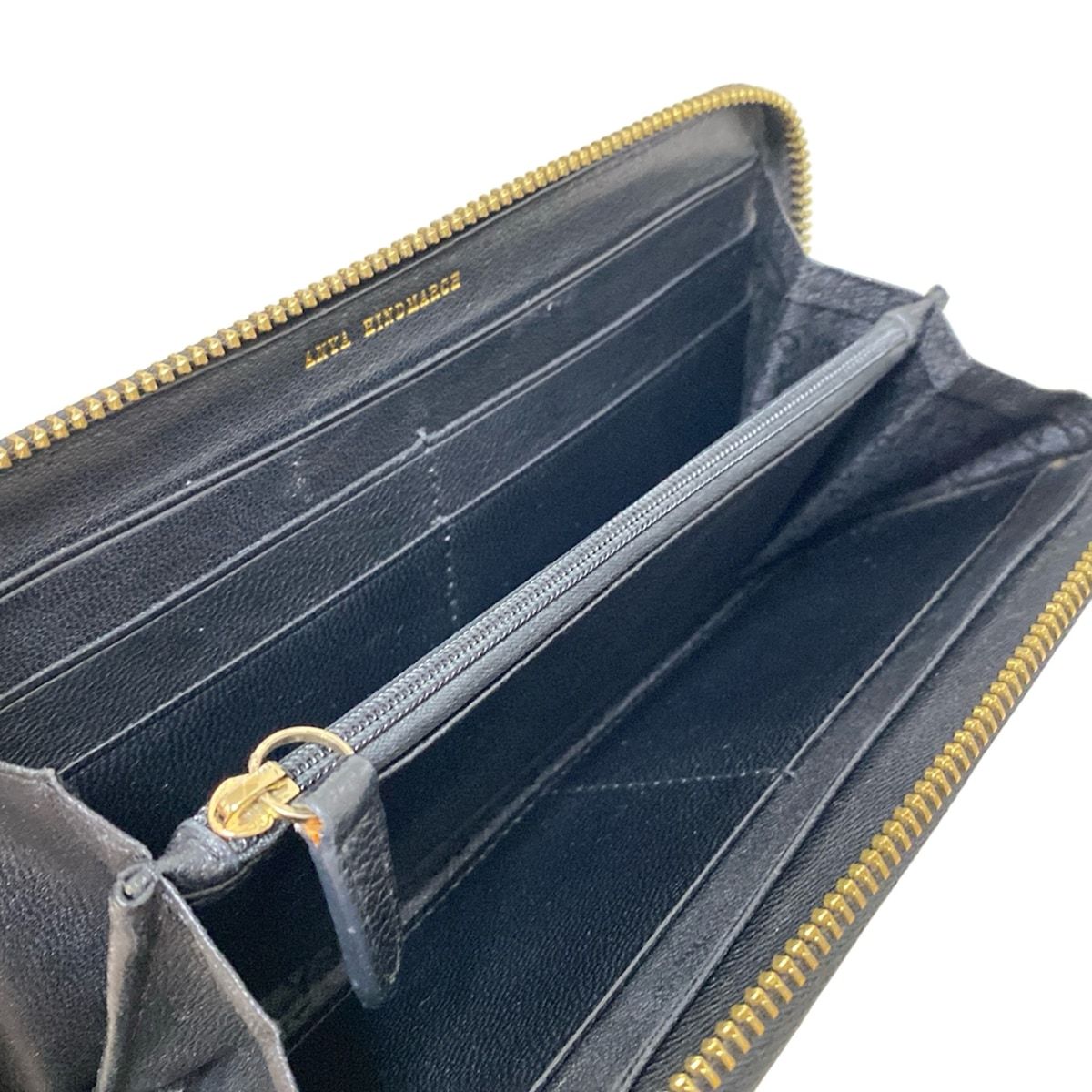 美品　アニヤハインドマーチ 長財布 リボン 黒 Anya Hindmarch(アニヤハインドマーチ) 長財布 - 黒 リボン
