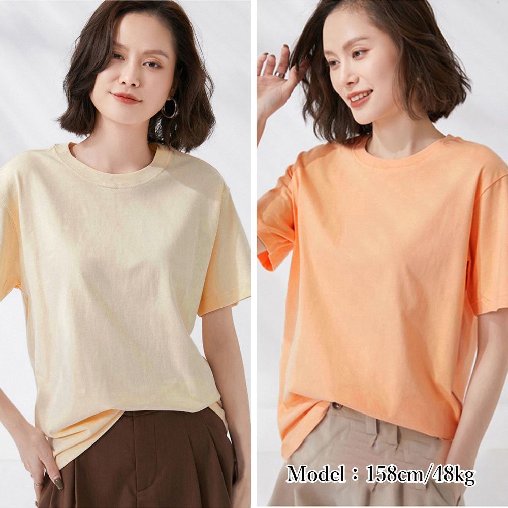 Tシャツ レディース 半袖 無地 ロングT クルーネック tシャツ