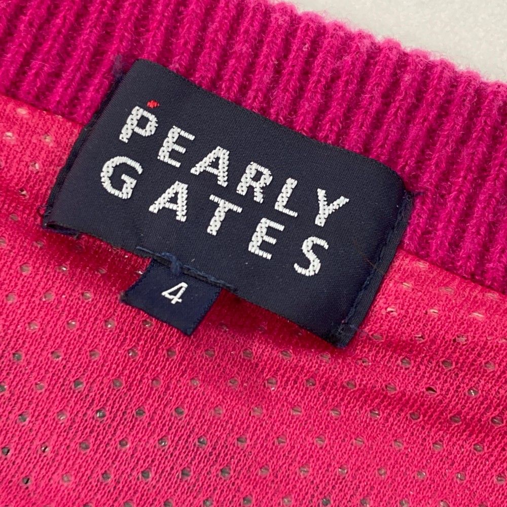 サイズ：4 PEARLY GATES パーリーゲイツ 裏地付 ニットセーター ピンク