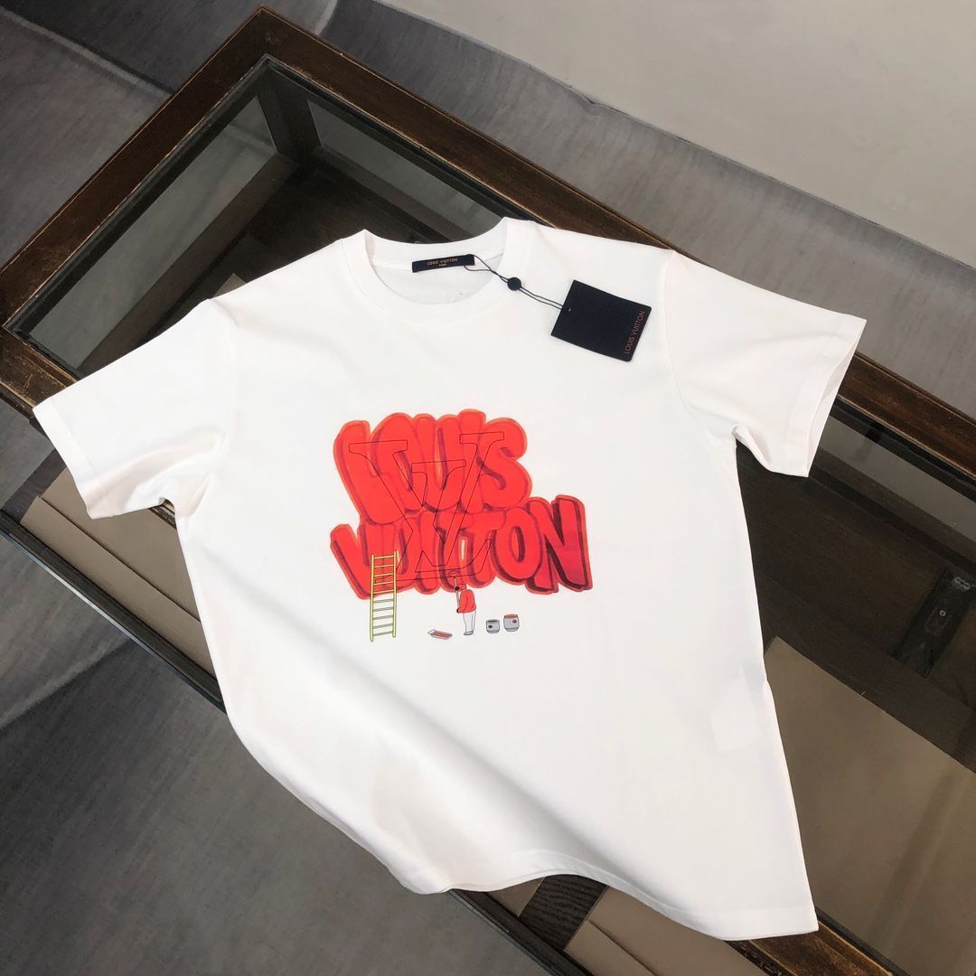 コーデを格上げ【LOUIS VUITTON】コットンクルーネック Tシャツ 2023AW☆即納！【LV ルイヴィトン】クルーネックTシャツ 関税込