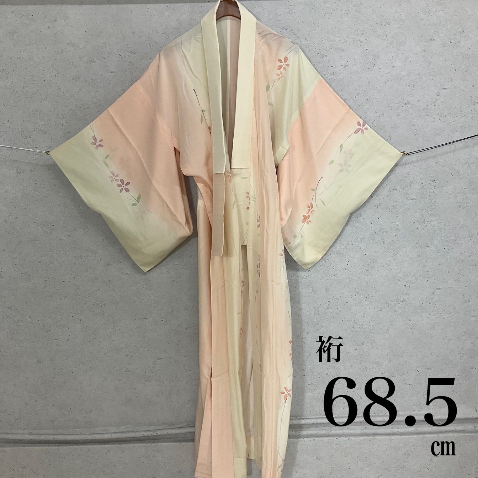 kimono+one◇美品◇長襦袢◇正絹◇半襟付き◇袖無双◇居敷当て付き◇裄