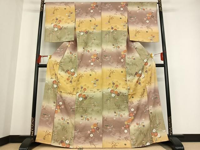 平和屋着物■極上　小紋　吉祥文　蛍暈し　似せ紫色地　逸品　未使用　DZAA7320kh5 平和屋着物□極上 小紋 吉祥文 蛍暈し 似せ紫色地 逸品 未