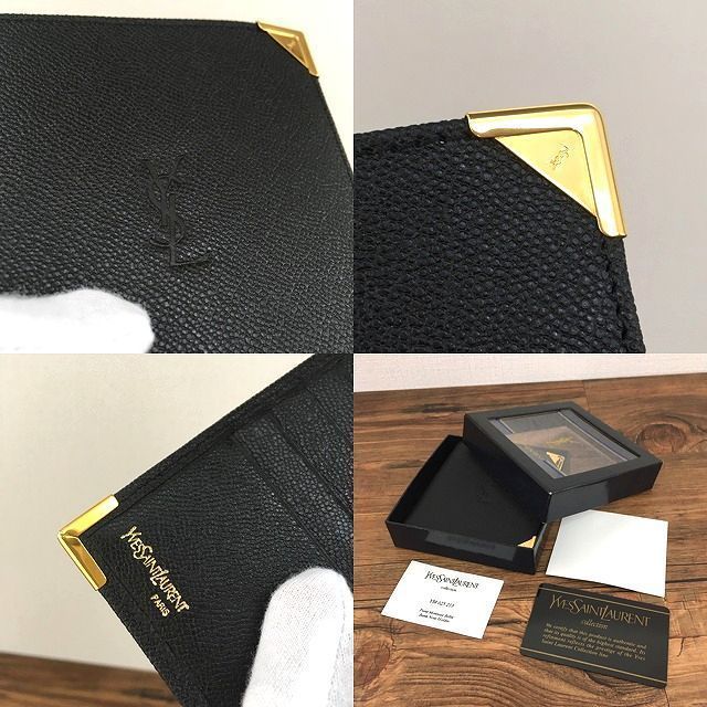 極美品 Saint Laurent 二つ折り財布 ブラック YSL 284 | remark