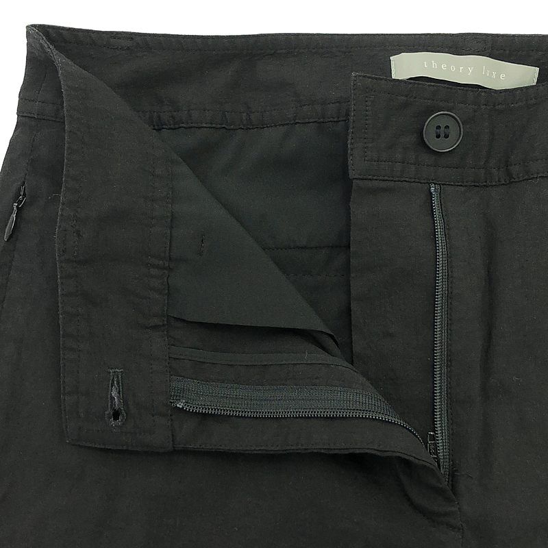 theory luxe / セオリーリュクス | セットアップ リネン ストレッチ ブラウス / ジップポケット パンツ | 42 | ブラック | レディース theory luxe / セオリーリュクス | セットアップ リネン