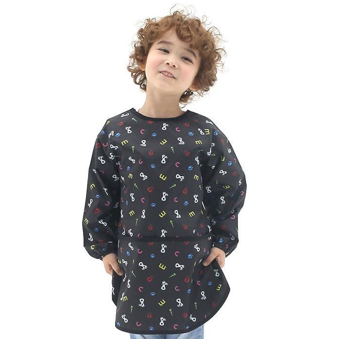 Alphabet_M [プリエ] 子供用 キッズ ユニセックス 防水 絵画 スモック エプロン1歳-10歳用 (S-XXL size)， Alphabet (50-M)