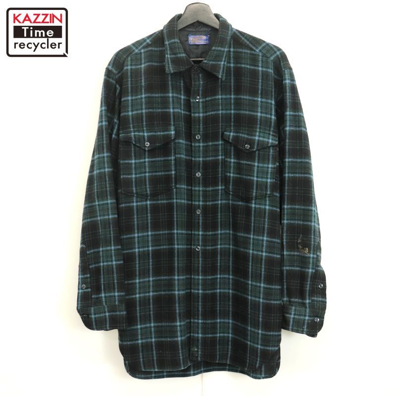 50s USA製 vintage PENDLETON チェック柄 ウール 長袖シャツ
