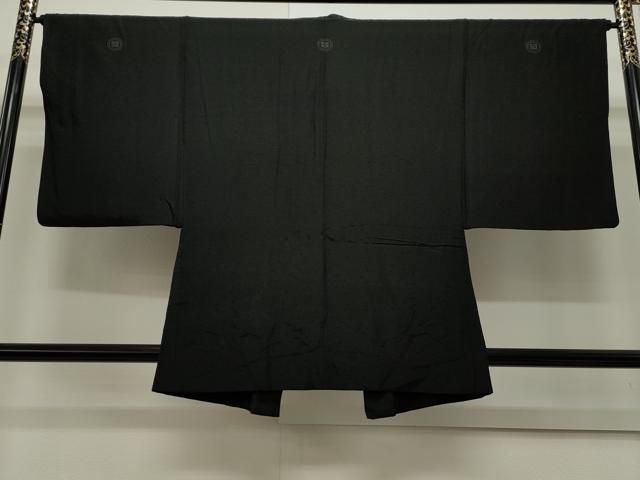 平和屋着物＃男性 和装コート ひげ紬地 錆鼠色 正絹 逸品 CAAT5606id