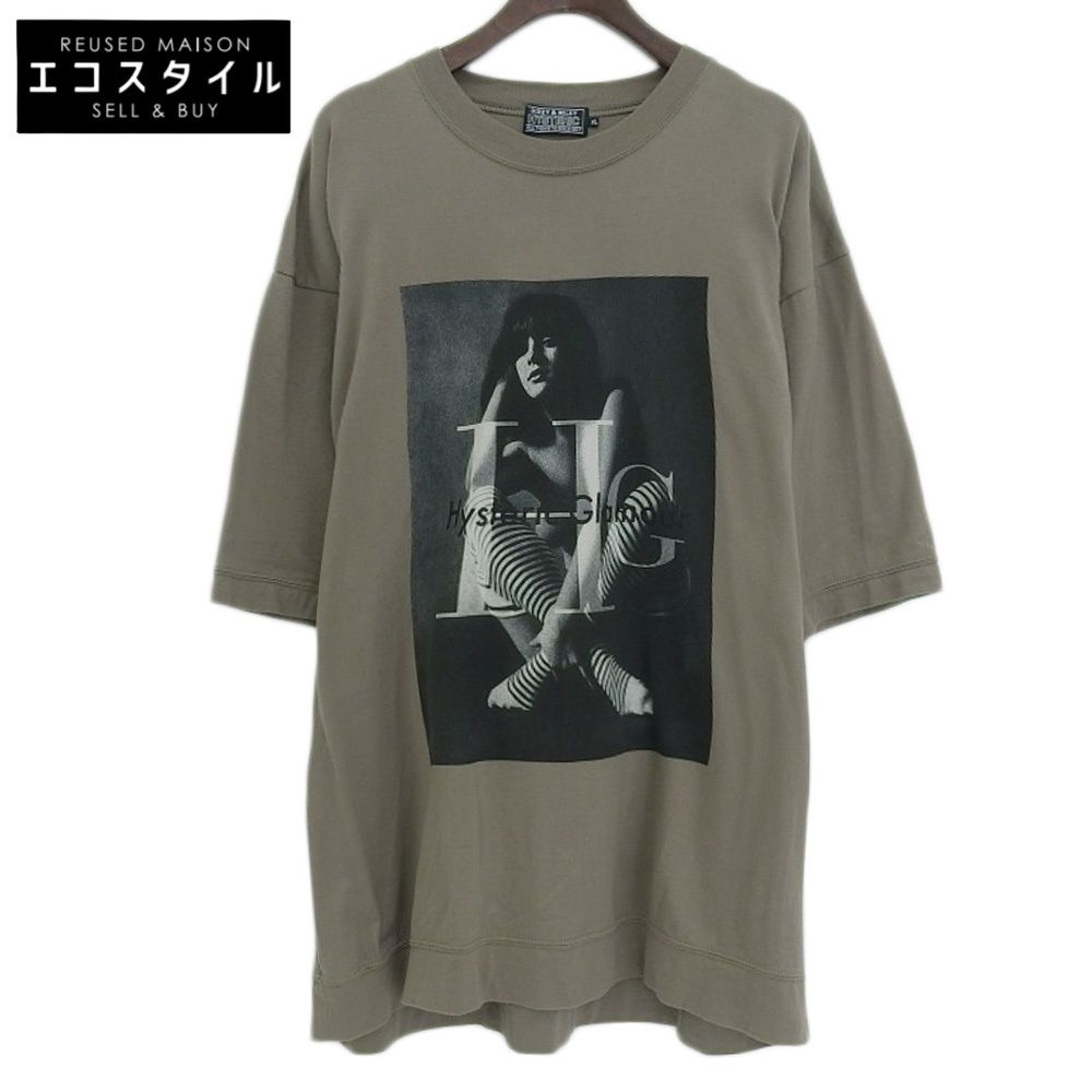 HYSTERIC GLAMOUR ヒステリックグラマー 美品 HYSTERIC GLAMOUR ヒステリックグラマー HG WOMEN プリント コットン S/S 半袖 Tシャツ トップス メンズ オリーブ XL 02241CT38 XL