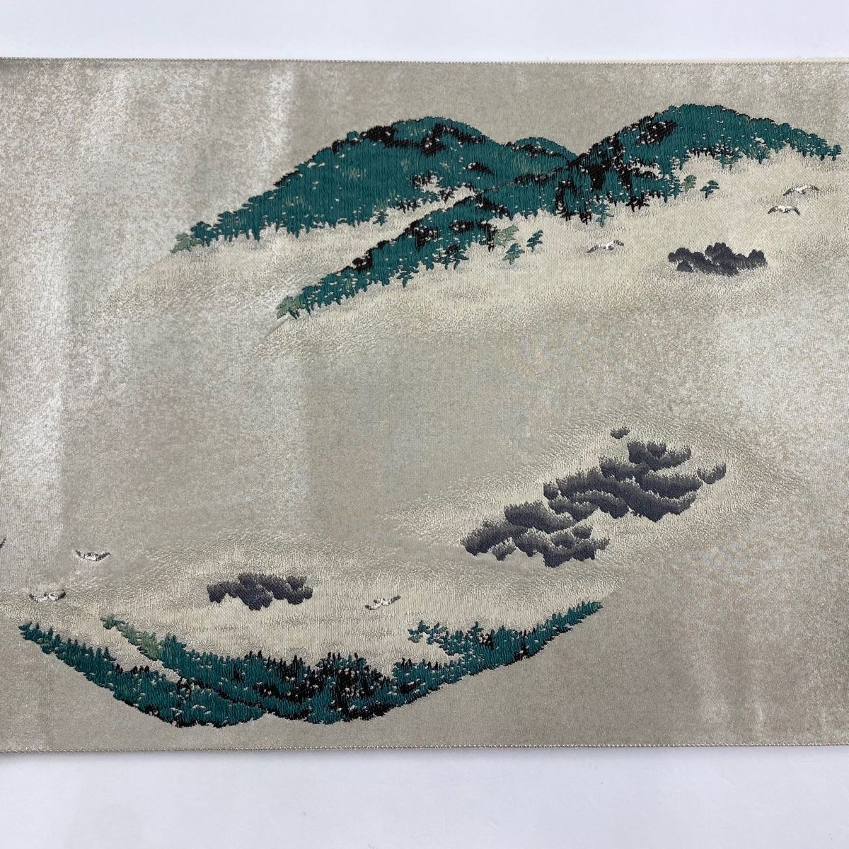 袋帯 美品 名品 じゅらく 落款 証紙 横山大観 富士山 海風景