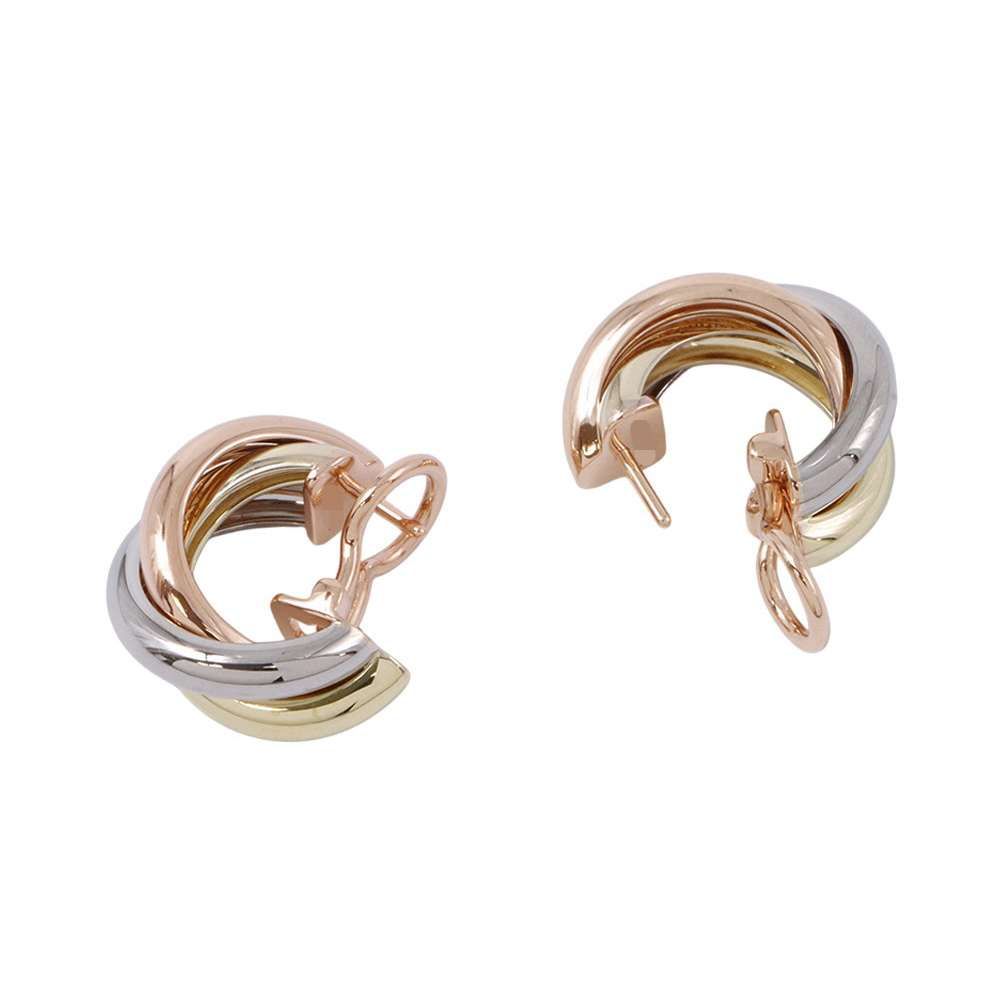 カルティエ ピアス トリニティ イヤリング クラシックモデル K18YG