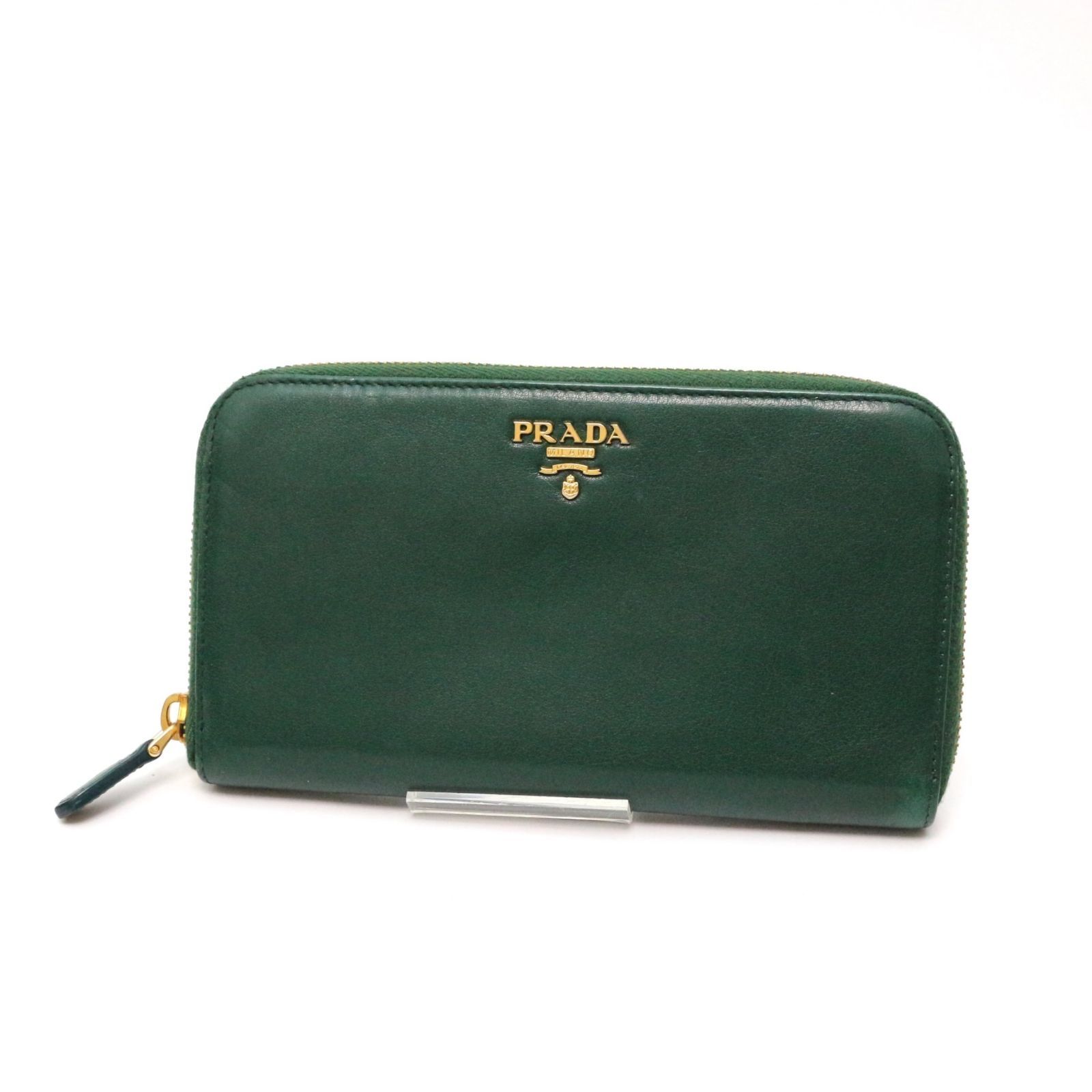 プラダ 長財布 ロングウォレット long wallet ラウンドジップ ゴールド 