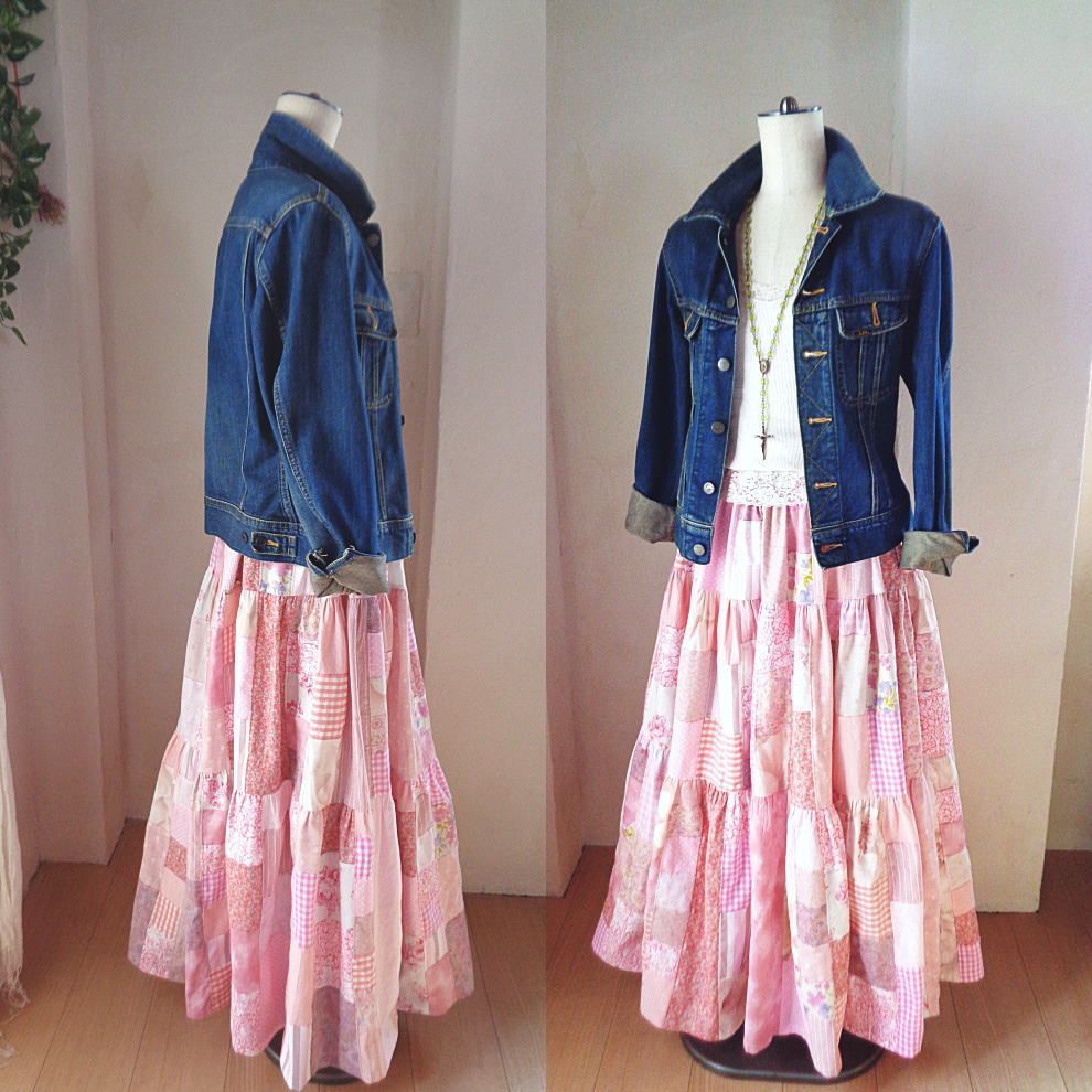 Y様ご予約品♥絵画なパッチワーク♥pink♥超ボリューム♥ティアード 