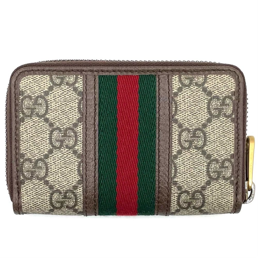 グッチ コインケース ユニセックス コンパクトウォレット カードケース オフィディア シェリーライン GUCCI 597613 GGスプリームキャンバス  レザー ベージュ ブラウン 茶 ゴールド金具 人気 美品【中古品】 - メルカリ