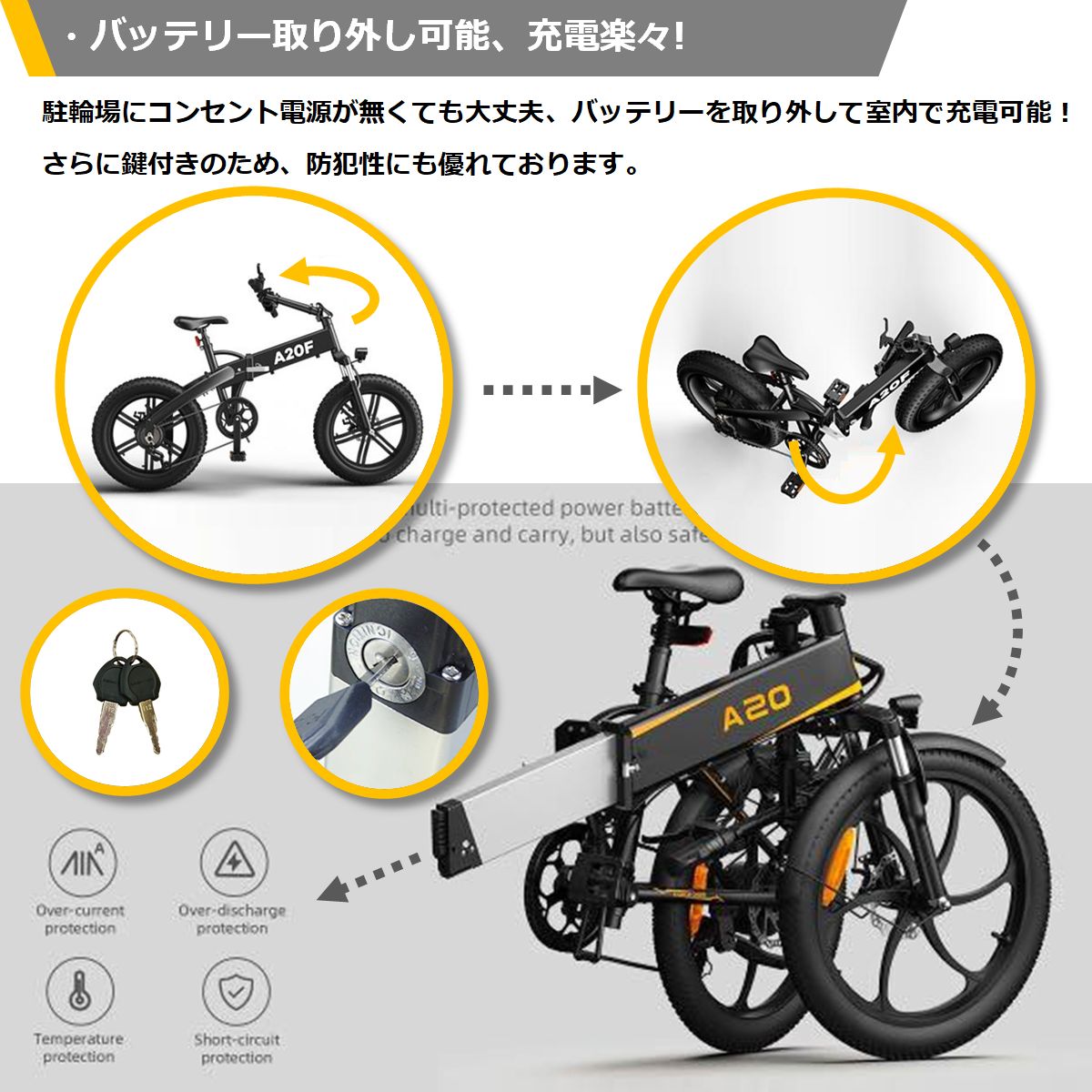 ADO A20F XE】電動アシスト自転車 公道走行可 普通自転車 折りたたみ xiaomi ADO A20F 電動自転車 ブラック 本体 持ち運び  ファットバイク 極太タイヤ 20インチ Air20 ホワイト ブラック - メルカリ