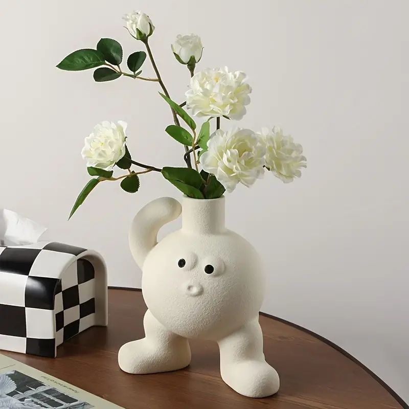 クリエイティブセラミックアートビッグフィートヒップホップダンススタイル花瓶植物飾り、屋内屋外家の装飾ガーデンパティオ用