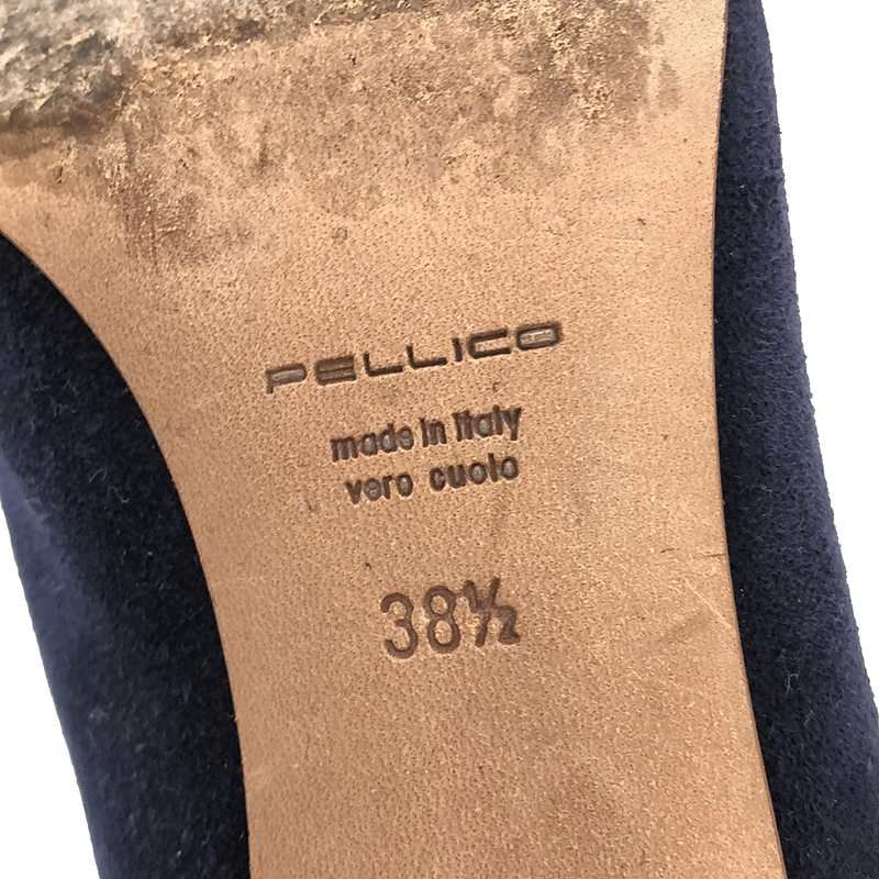 美品】 PELLICO / ペリーコ | アンドレア 65 スウェード スタッズ ヒールパンプス | 38 1/2 | ネイビー/ゴールド |  レディース - メルカリ