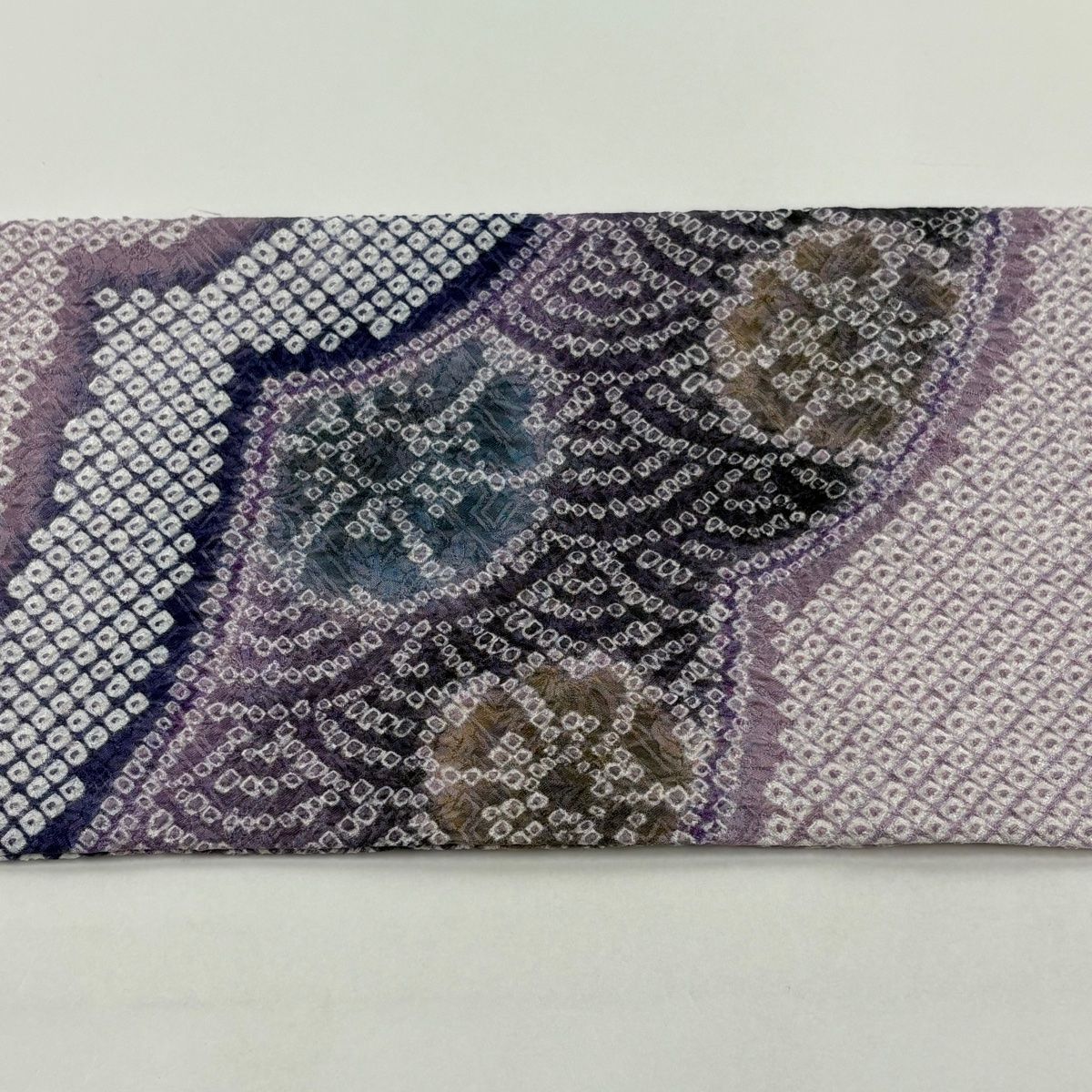 名古屋帯 美品 逸品 ほていや 菊 青海波 絞り 薄紫 正絹 【】 【公式 
