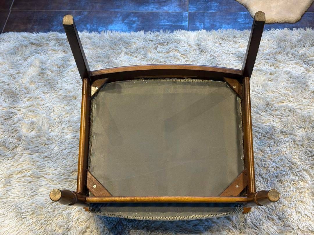 ① リメイク品 尾州生地 ホワイト座面 カリモク コロニアル