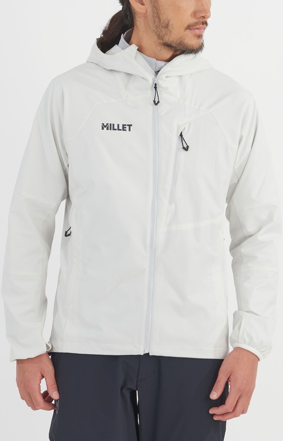 ミレー MILLET アウトドア ビオナセ ジャケット ストレッチ 防風 はっ水 ソフトシェル フルジップ 登山 ハイキング トレッキング ストレッチ デイハイク 旅行 軽量 タウンユース MIV03175 N8014 FOGGYDEW