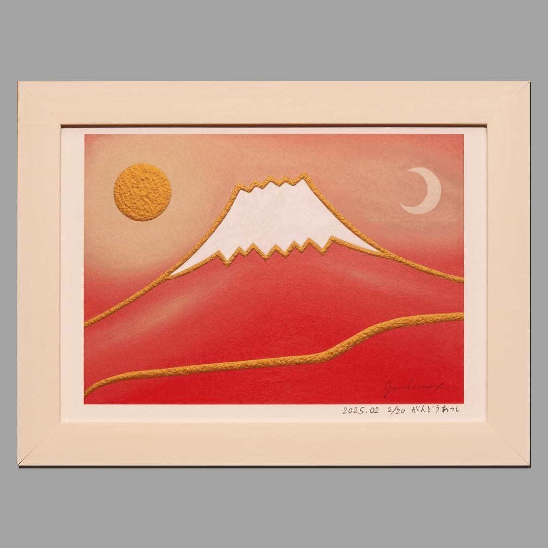 作者直接出品アトリエ山梨発送○小さい赤バラ花F0号静物画○